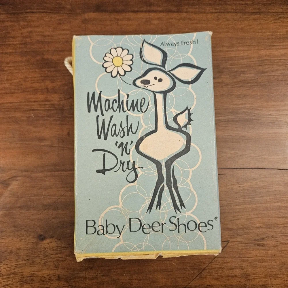 Vintage Doveen Wash & Wear Baby Deer Shoes Size 2 In‎ Original Box Early Walkers